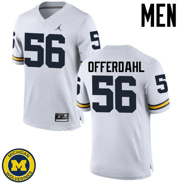 Men Michigan Wolverines #56 Jameson Offerdahl White Football Jersey